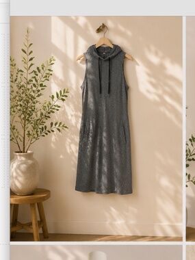 Hyba Sleeveless Hooded Sport Dress XS NWT 🩶 Athletic Lounge Dress